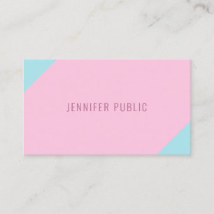 Custom Pink And Blue Modern Minimalist Template Business Card