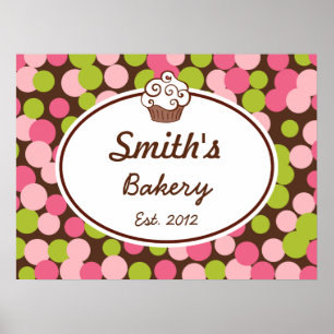 Custom Pink and Lime Business Sign Art  Print