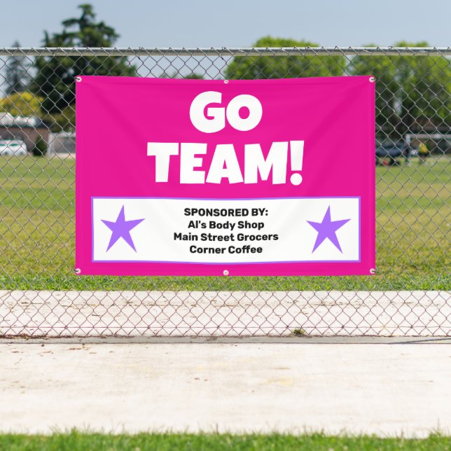 Custom Pink and Purple Team Banner (Insitu)