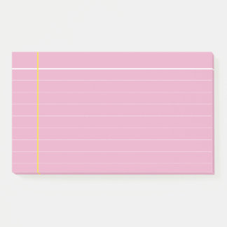 Custom pink and yellow lined post-it notes