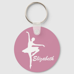 Custom Pink Ballerina Keychain