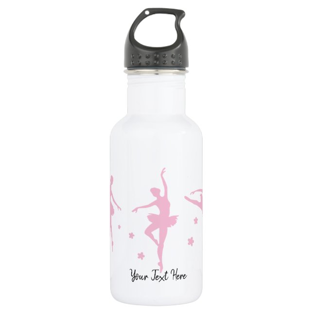 Custom Pink Ballerinas 532 Ml Water Bottle (Front)