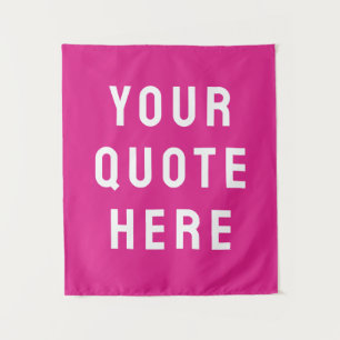 Custom Pink Banner Personalized Your Quote Wall Tapestry