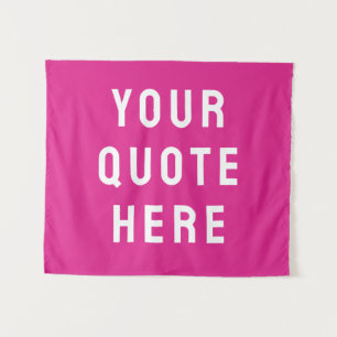 Custom Pink Banner Personalized Your Quote Wall Tapestry