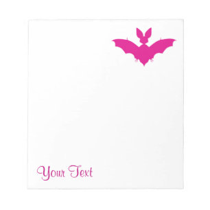 Custom Pink Bat Cute Goth Name Notepad