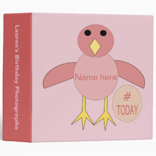 Custom Pink Birthday Girl Chick Photograph Album Binder