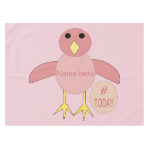 Custom Pink Birthday Girl Chick Tablecloth