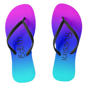 Custom Pink, Blue, and Turquoise  Flip Flops