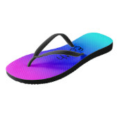 Custom Pink, Blue, and Turquoise  Flip Flops (Angled)
