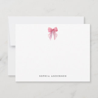 Custom Pink Bow Note Card