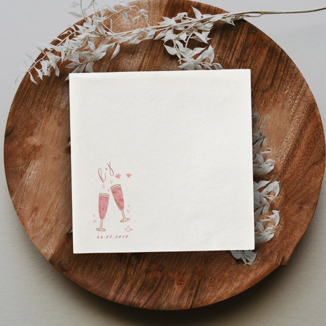 Custom Pink Champagne Bridal Shower Monogram Napkin (Creator Uploaded)