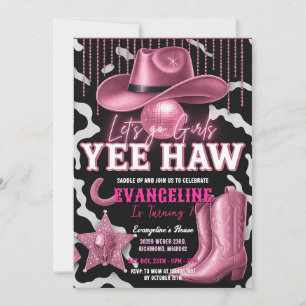 Custom Pink Cowgirl Birthday Invitation