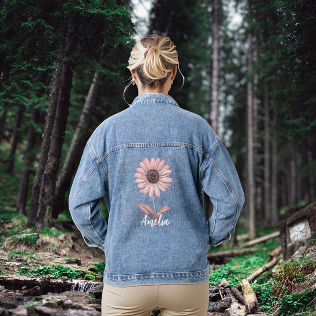 Custom Pink Daisy Denim Jacket (Creator Uploaded)