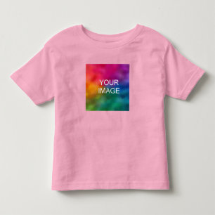 Custom Pink Double Sided Template Add Image Baby Toddler T-shirt