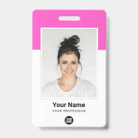 Custom Pink Employee Large Photo Purple Logo Name