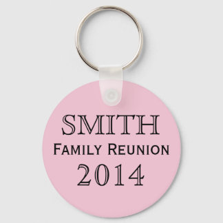 Custom Pink Family Reunion Photo Badge Keychain