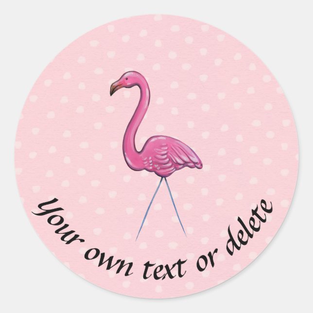 Custom pink flamingo label sticker (Front)