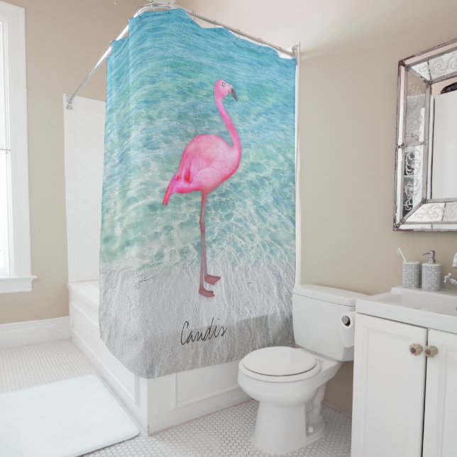 Custom Pink Flamingo Tropical Sandy Beach Modern (In Situ)