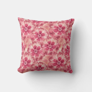 Custom Pink Floral Coquette Throw Pillow