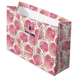 Custom Pink Floral Gift Bag – Personalized Waterco
