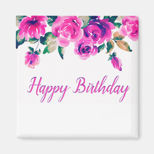 custom pink floral magnet