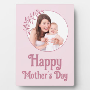 Custom Pink Floral Photo Collage Mother’s Day Plaque