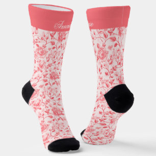 Custom Pink Floral Socks