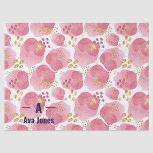 Custom Pink Floral Tissue Paper – Personalized Wat