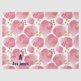 Custom Pink Floral Tissue Paper – Personalized Wat