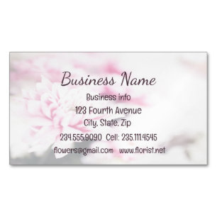 Custom Pink Florist Flower Floral  Magnetic Business Card