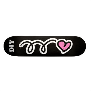 Custom pink heart design skateboard deck for girls