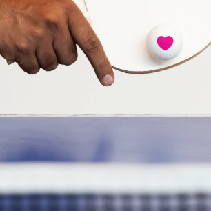 Custom Pink Heart Ping Pong Ball – Romantic Table 