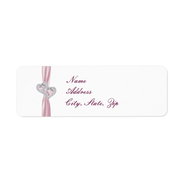 Custom Pink Hearts Address Labels (Front)