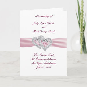 Custom Pink Hearts Program Card