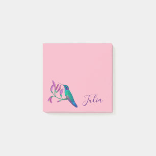 Custom Pink Hummingbird Post-it Notes