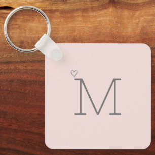 Custom Pink Initial Keychain