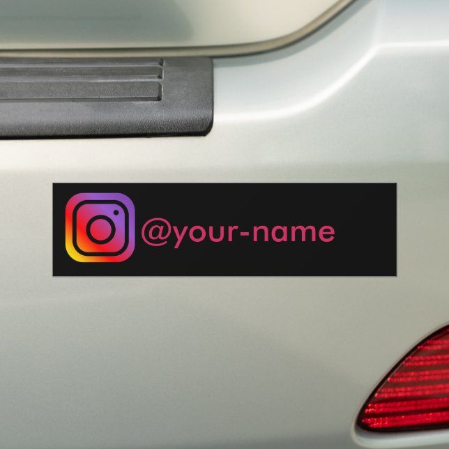 custom pink instagram car bumper sticker (On Car)