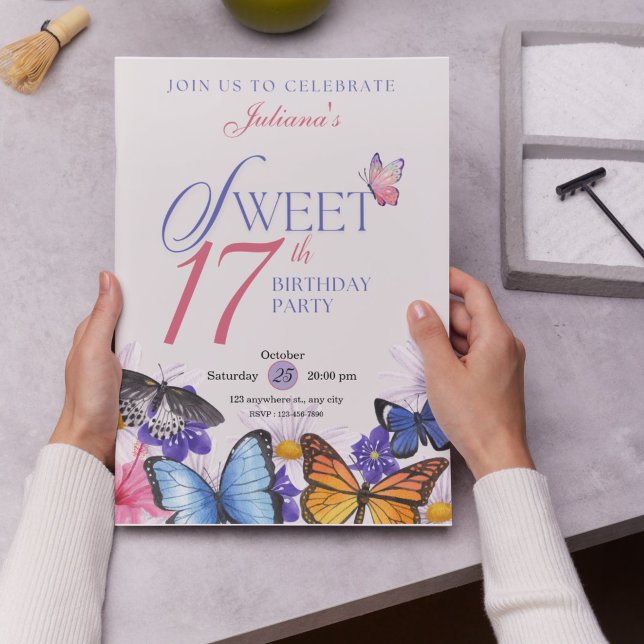 Custom Pink & Lavender 17th Birthday Invitations (Custom Pink & Lavender 17th Birthday Invitations
)