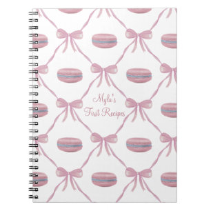 Custom Pink Macarons Frilly Coquette Recipe Notebook