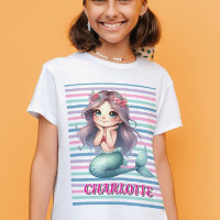 Custom Pink Mermaid striped pattern