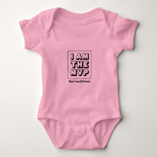 Custom Pink Most Vocal MVP Name Girl Baby Bodysuit