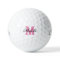 Custom pink name monogram golf balls for women