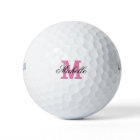 Custom pink name monogram golf balls for women