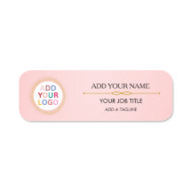 Custom Pink Name Tag Badge with Logo for Employees