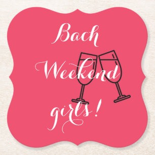custom pink paper coasters for bachelorette