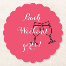 custom pink paper coasters for bachelorette