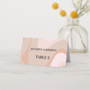 Custom Pink Pastel Retro Waves Wedding Place Cards
