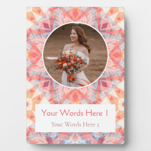Custom Pink Peach Star Wedding Anniversary Gift Plaque