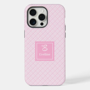 Custom Pink Plaid iPhone Case Elegant Phone Cover