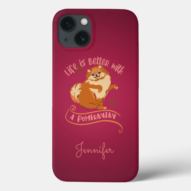 Custom Pink Pomeranian Lover  Case-Mate iPhone Case (Back)
